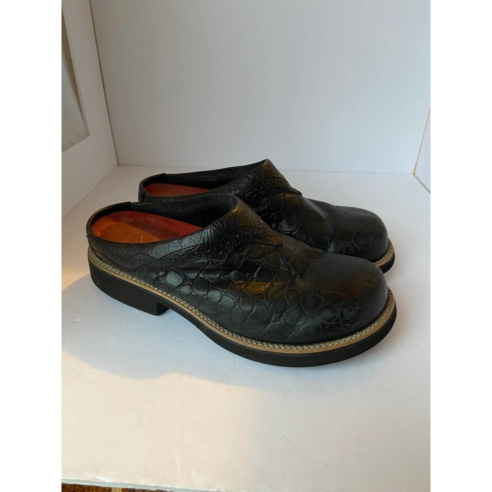 Twisted X Mules Barn Burner Women’s 9 1/2 Black Leather Slip On Comfort Shoes